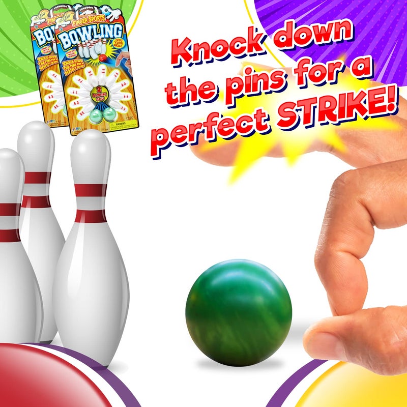 JA-RU Finger Bowling Game Set (Pack of 1 Set) Miniature Sports Small Bowling Game Pocket Size | Mini Bowling Table Set for Kids | Item #217-1A - Image 5